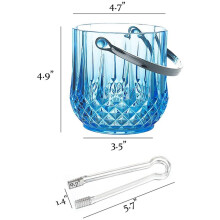2X Ice Bucket Plastic Ice Bucket with Handle Acrylic Transparent Champagne Beer Wine Ice Bucket for Home -