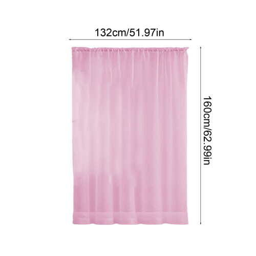 Voile Sheer Curtains Pink Grommet 1 Panel 52" W 2