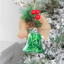 Christmas Glass Bell Pendant Transparent Crystal Chime 1