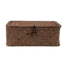 Seagrass Hand Woven Storage Box Storage Box Storage Basket Makeup Organizer Multipurpose Container with Lid