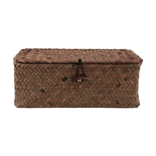 Seagrass Hand Woven Storage Box Storage Box Storage Basket Makeup Organizer Multipurpose Container with Lid