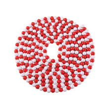 Wood Bead Garland Christmas Decoration 14.4 ft Red White