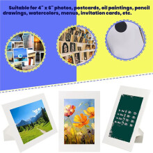 120 Pack Paper Picture Frames for 4 X 6Inch Photos, Standing White Cardboard Photo Frames with Easel DIY Crafts Frame