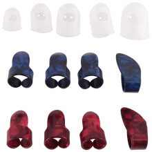 Guitar Kit Includes 8 Pieces Guitar Thumb and Finger Picks (Metal and Celluloid), 5 Pieces Clear Guitar Finger Protectors