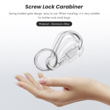 7 Pcs 5# Screw Lock Multicolor Aluminum Carabiner Hook w Keyring