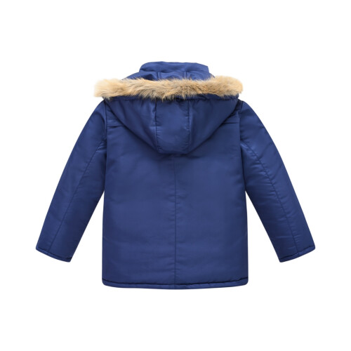Boys Winter Hooded Parka Blue Size 140 2