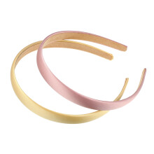 Solid Satin Headbands for Women Pink Yellow 2 pcs