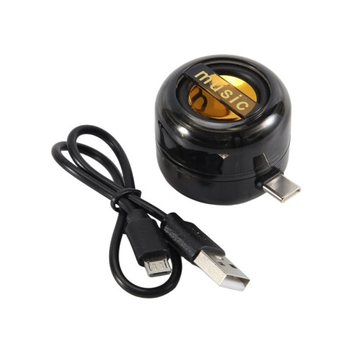 Portable  Speaker Universal Type-C Sound Box Type-C Plug in Mobile Phone Amplifier External Wired Home Clear Black