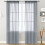 Transparent Window Screen Curtains Grey 52x84 in 2 Panels 1