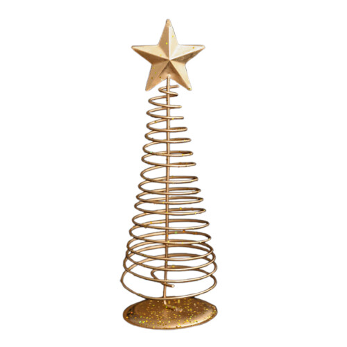 Gold Spiral Christmas Tree Decor with Star Topper 1