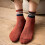 Men's Wool Crew Socks Brown One Size 4