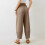Women's Casual Cropped Pants Khaki XL 4