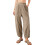 Women's Casual Cropped Pants Khaki XL 5