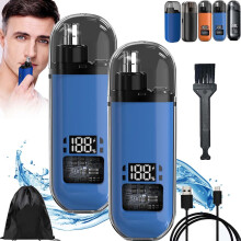 Nose Hair Trimmer Portable IPX7 Waterproof Dual Blade