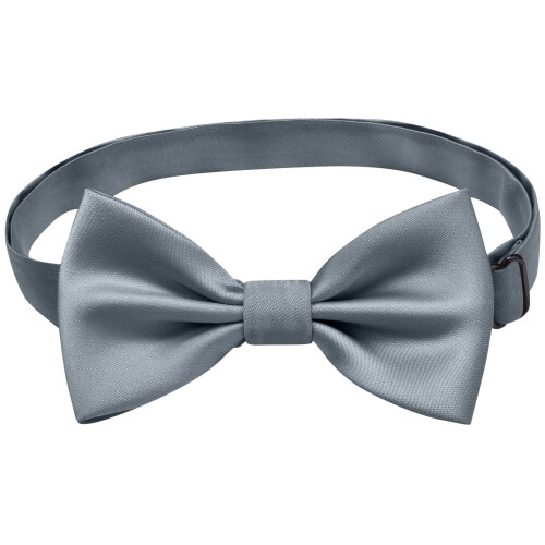 Solid Color Adjustable Bow Tie for Kids Gray One Size 2