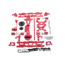 For 1:14 144001 RC Car Full Upgrade Spare Parts Metal C Steering Cup Swing Arm Central Drive Shaft,Red