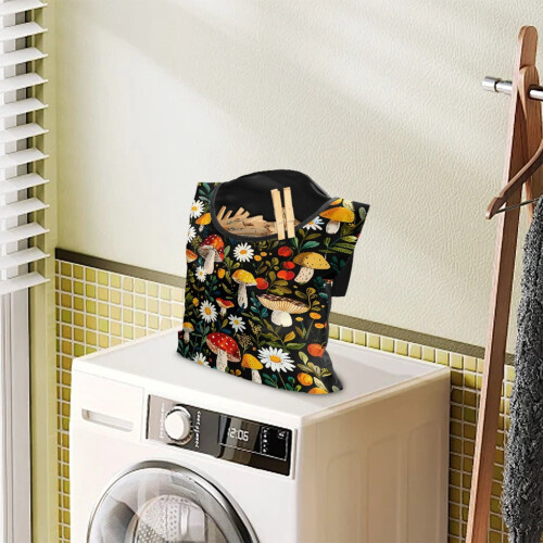 Washable Hanging Clothespin Bag Daisy Mushroom Design 1 Pack 1