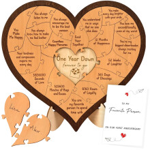 Rustic Wooden First Anniversary Puzzle Home Decor