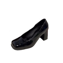 Women's Korean-style black Mary Jane shoes low heel