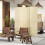 Homcom HOMCOM Freestanding Room Divider 4 Panel Folding Natural, 180 x 180cm 1