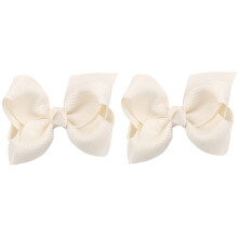 Baby Girl Hair Bows Clip Set White 2 pcs