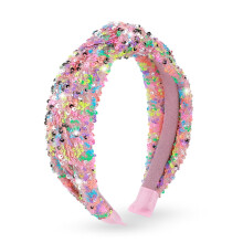 Sequin Headband for Women Glitter Knotted Wide Iridescent