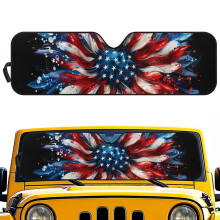 American Flag Flower Windshield Sunshade for Jeep Wrangler
