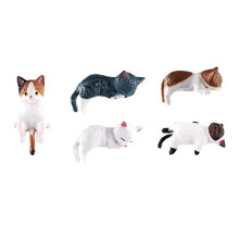 Figurines de Bureau  Chat - Ensemble de 5 Chatons en Résine Faits à la Main, Adorables Ornements pour Tableau de Bord de Voiture et Moniteur