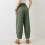 Women's Casual Cropped Pants Green Size S 4