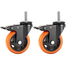 4 Inch Caster Wheels,Threaded Stem Casters Heavy Duty with Brake 1/2"-13 X 1, for Furniture Workbench Cart