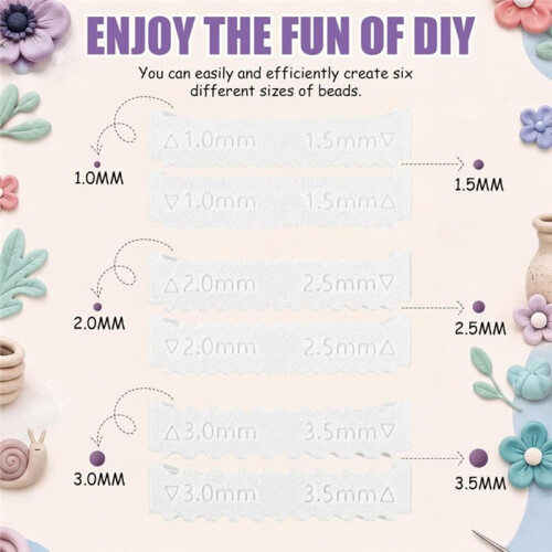 Polymer Clay Bead Roller - Create Perfect Beads in 6 Sizes with Ease and Efficiency