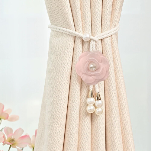 Camellia Pearl Curtain Tiebacks Adjustable Braided Rope 2