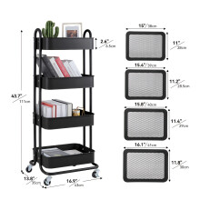 Kitchen Trolley with 2 Locking Wheels and Multiple Shelves