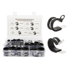 Ensemble de 52 Pinces à Câble de Type R, Pinces à Câble avec Coussinets de Protection, pour Sécuriser les Câbles dans les Conduits.