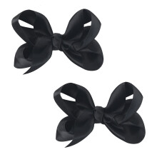 Satin Bow for Girls 3 Inch 2 Pcs White
