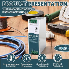 Alimentation DIN 24 V 120 W 5 A, Transformateur 100-240 V à 24 V, Protection Contre les Surtensions, Surcharge, Court-Circuit