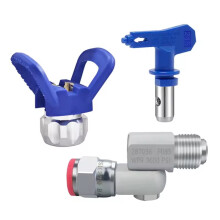 3Pcs Airless Paint Sprayer Nozzle Set 215 Tip with Tip Guard & Universal Joint for Wall, Fence & Ceiling Painting