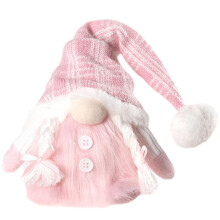 Pink Swedish Gnome Plush Elves with Sequin Hats 2-Pack
