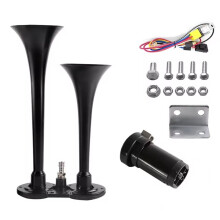 Air Horn Kit 12V Dual Trumpet Train Horn with Compressor 130dB for Truck Car SUV Drill Horn