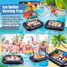 2 Pcs Inflatable Serving Buffet Bar, Floating Drink/Food Tray Cooler for Pool Party BBQ Camping Beach