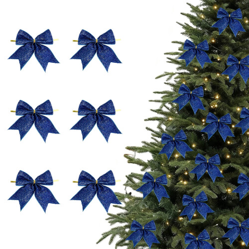 Blue Christmas Ornaments Pack 6 Pieces 4.7 Inch