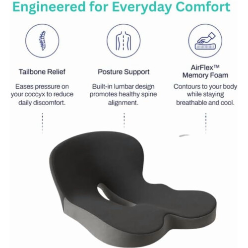 Roadspine L-Shaped Lumbar Cushion Ergonomic Memory Foam 1 2