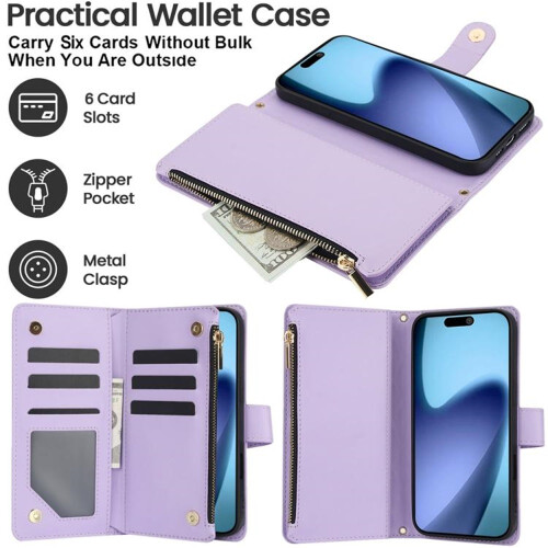 Purple RFID-blocking flip wallet case for Samsung Galaxy 2