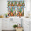 Easter Bunny Eggs Kitchen Curtains Set Spring Flower Blue 3