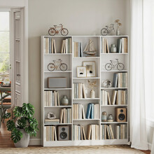 HOMCOM Bookcase Freestanding Open Storage Shelf with 17 Compartments