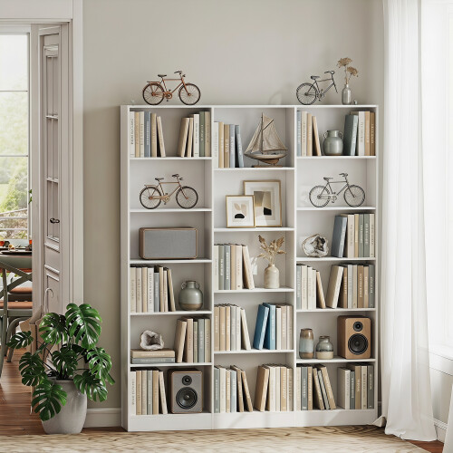 Homcom HOMCOM Bookcase Freestanding Open Storage Shelf with 17 Compartments