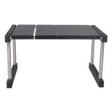 Armoire de Cuisine Organisateur éTagèRe Rack éTagèRe Extensible Empilable pour Sauce à Plat Noir