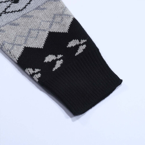 Women's Knitted Pullover Sweater Geometric Print Round Neck 2