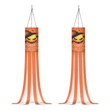 Pumpkin Ghost Windsock Set 2-Piece Quick-Drying