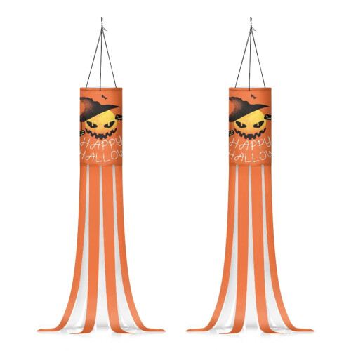 Pumpkin Ghost Windsock Set 2-Piece Quick-Drying